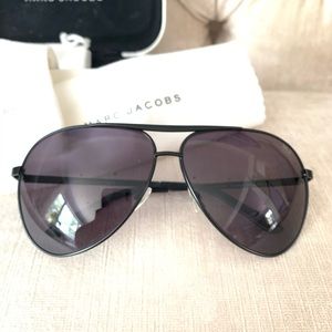 Marc Jacobs Black Metal Aviator Sunglasses